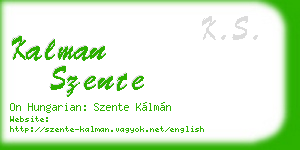 kalman szente business card