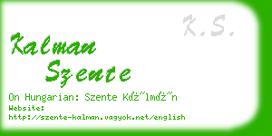 kalman szente business card